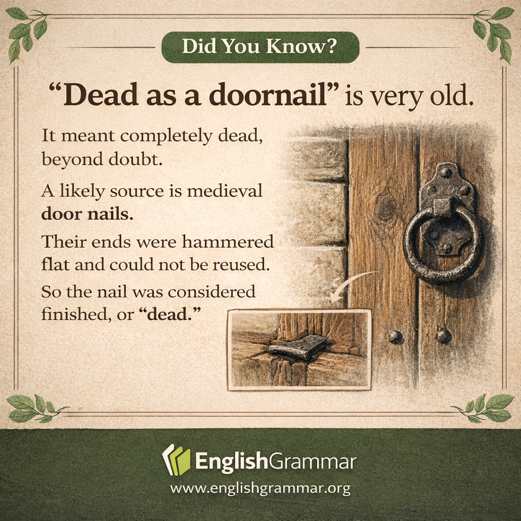 The origin of "dead as a doornail"