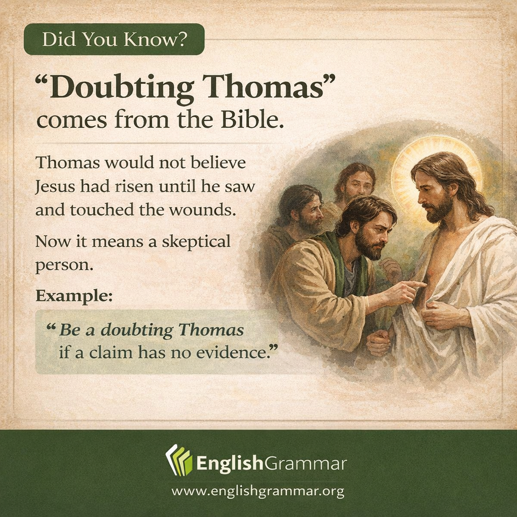 The origin of "doubting Thomas"