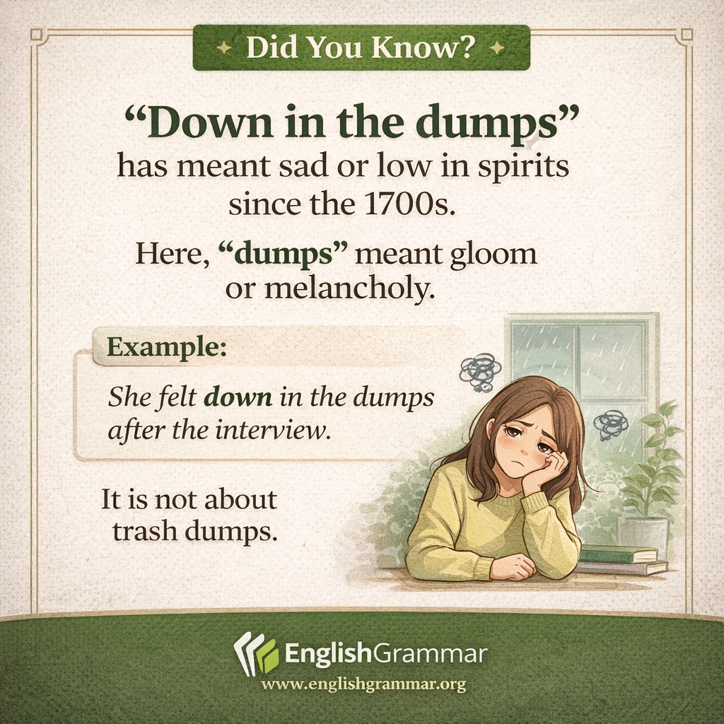 The origin of "down in the dumps"