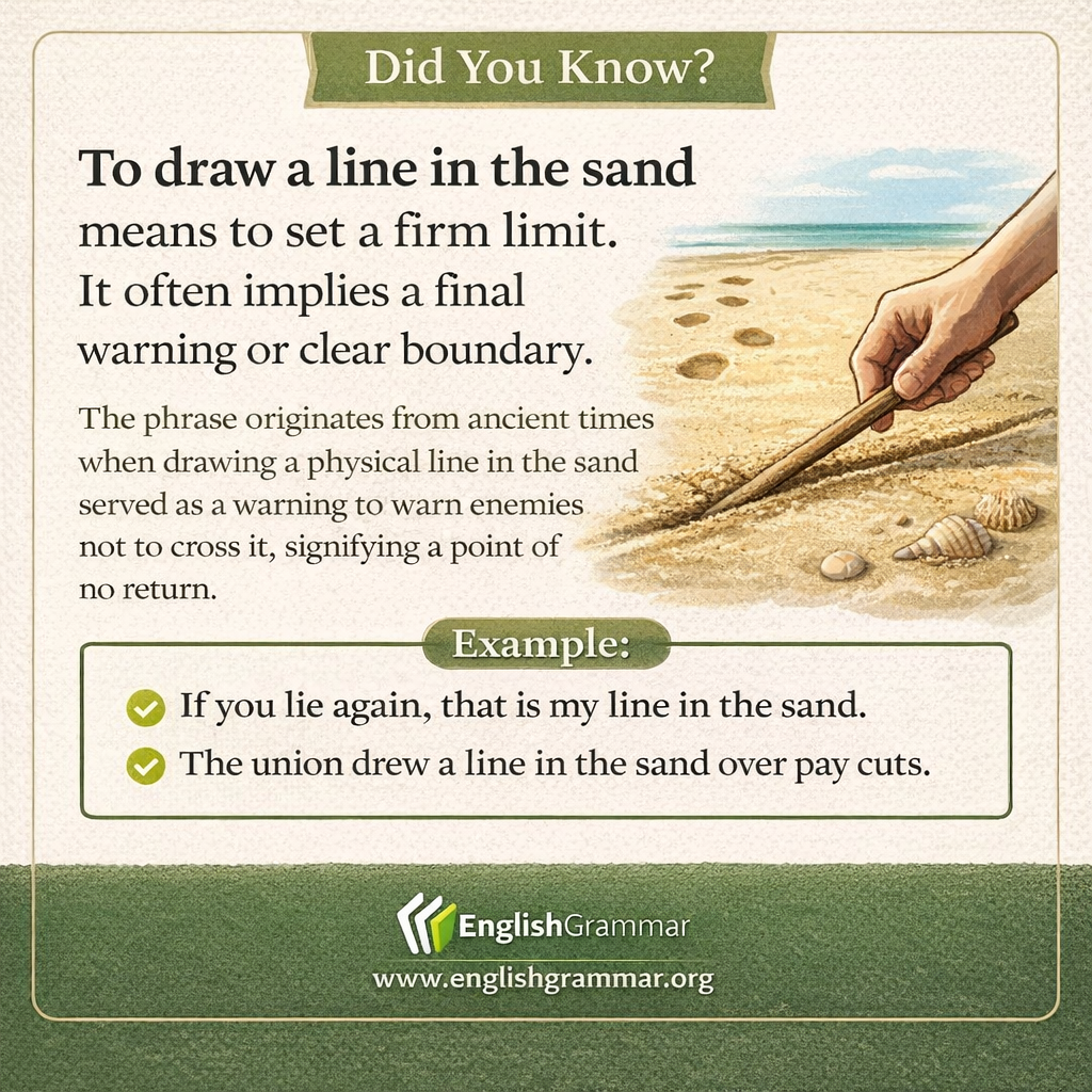 The origin of "draw a line in the sand"