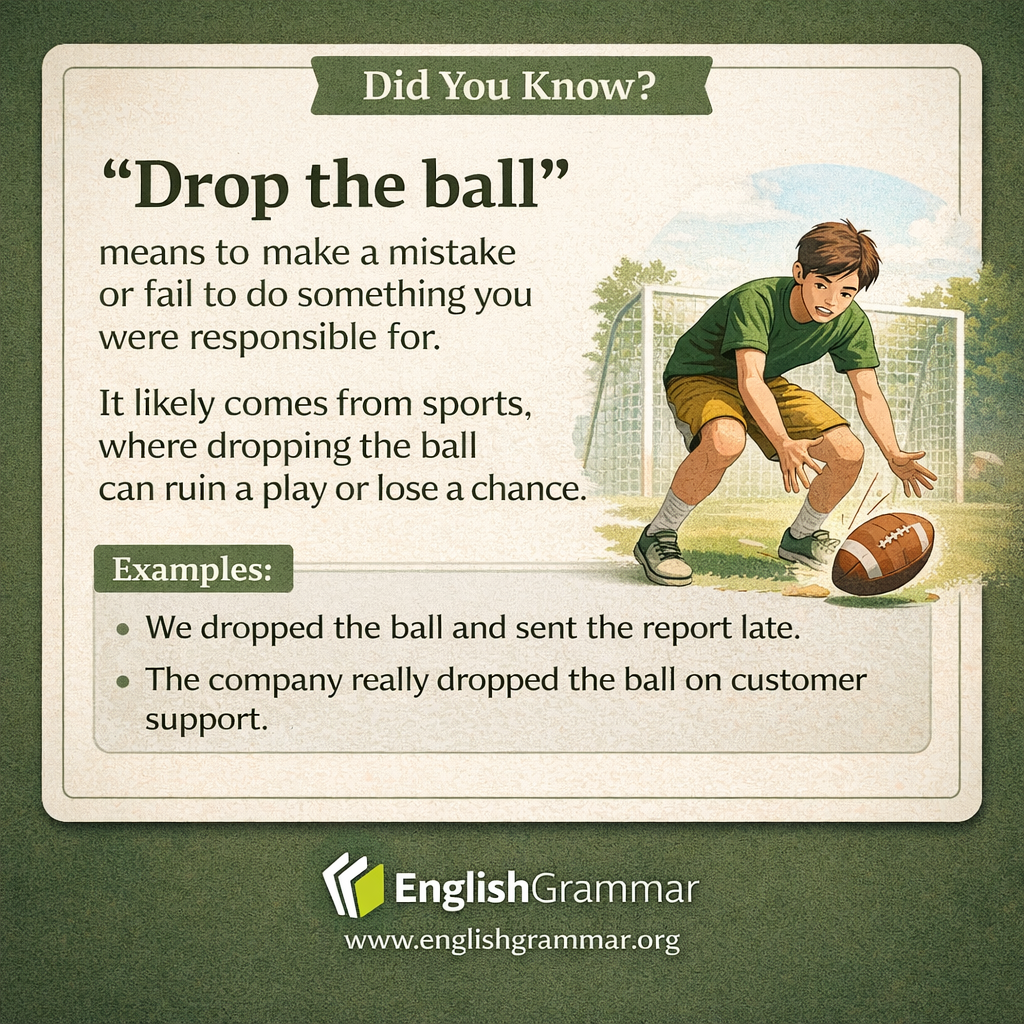 The origin of "drop the ball"