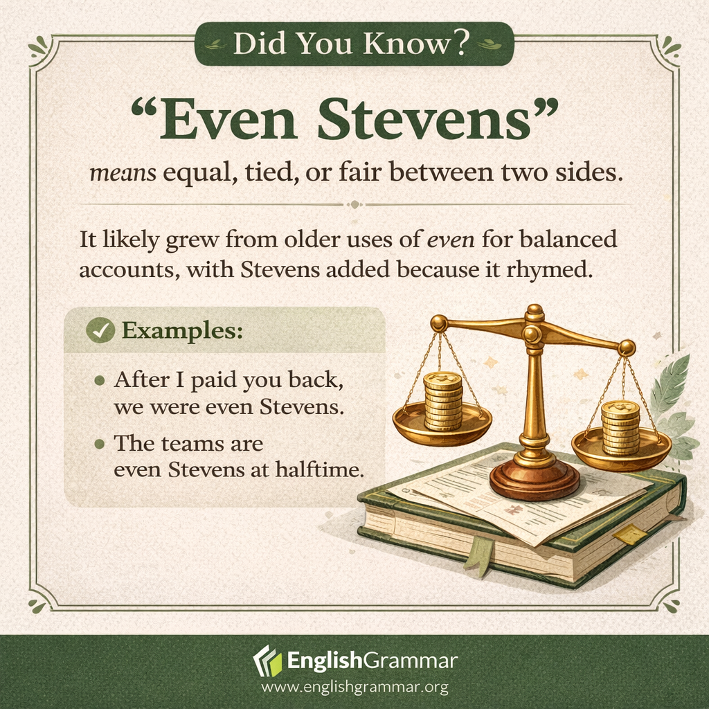 The origin of "even Stevens"