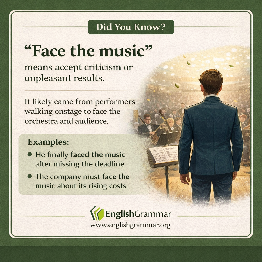 The origin of "face the music"