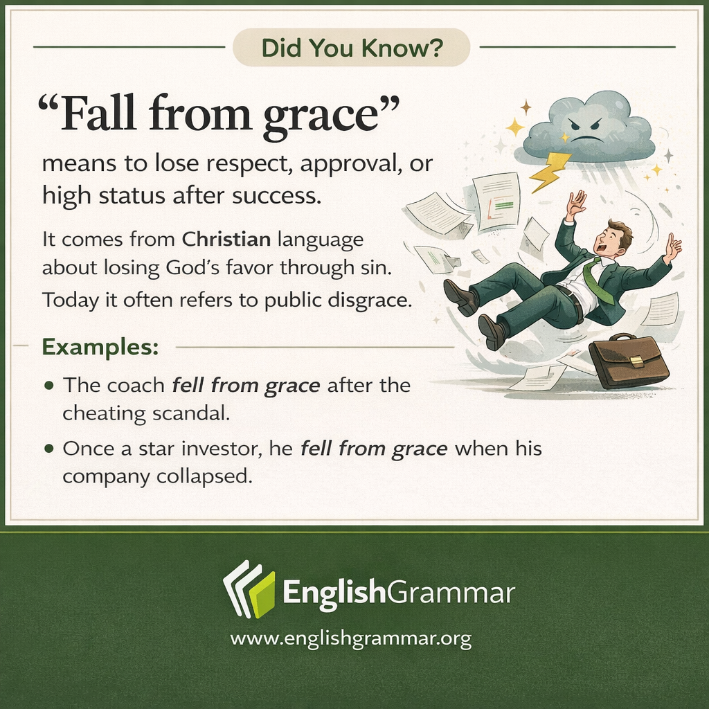 The origin of "fall from grace"