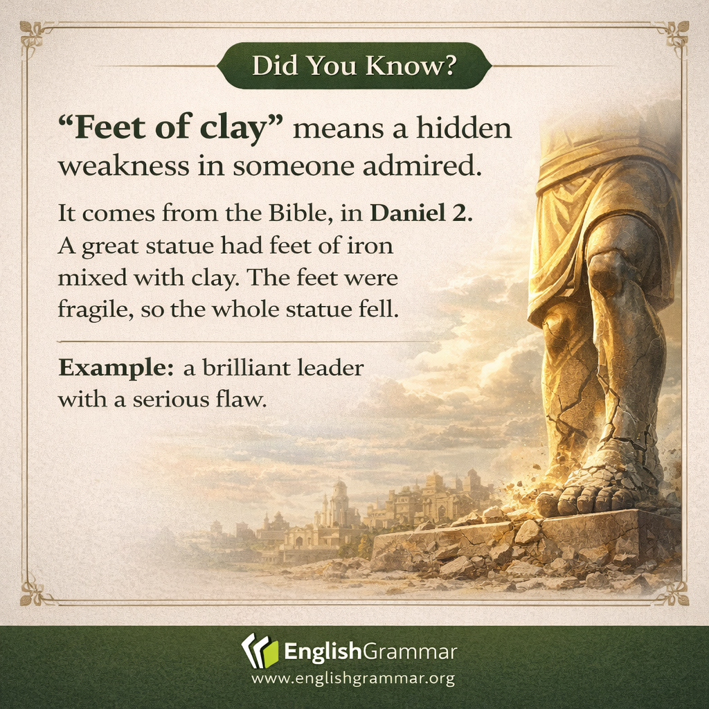 The origin of "feet of clay"