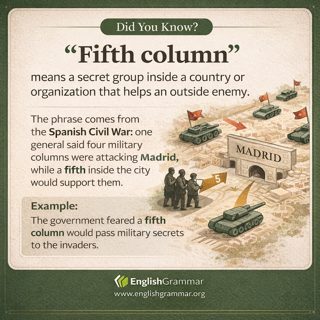 The origin of "fifth column"