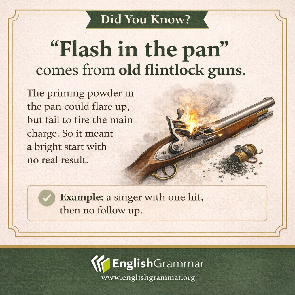 The origin of "flash in the pan"