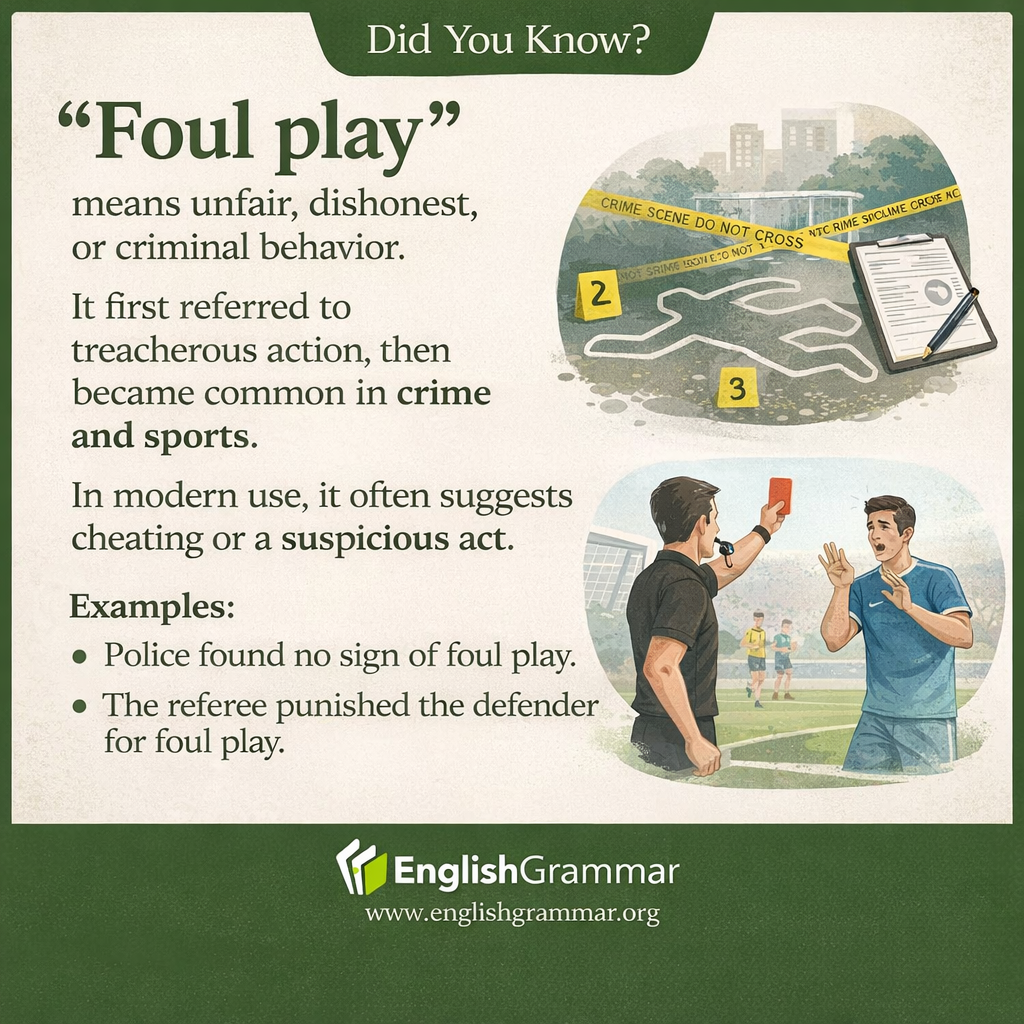 The origin of "foul play"