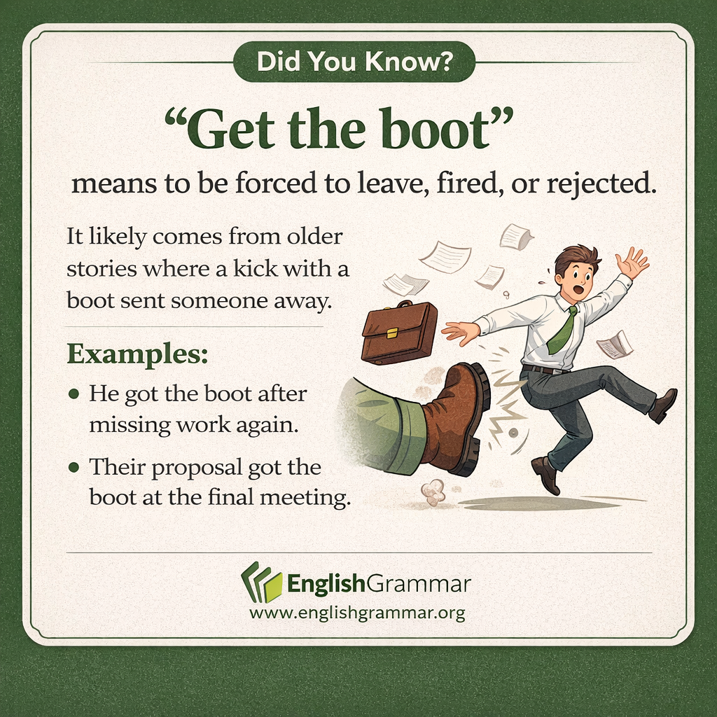 The origin of "get the boot"