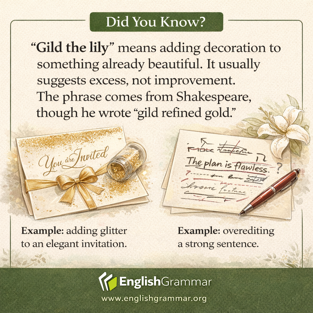 The origin of "gild the lily"