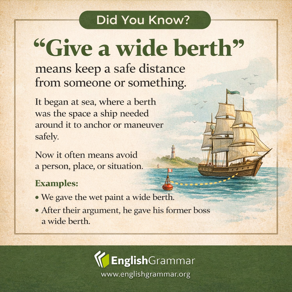 The origin of "give a wide berth"