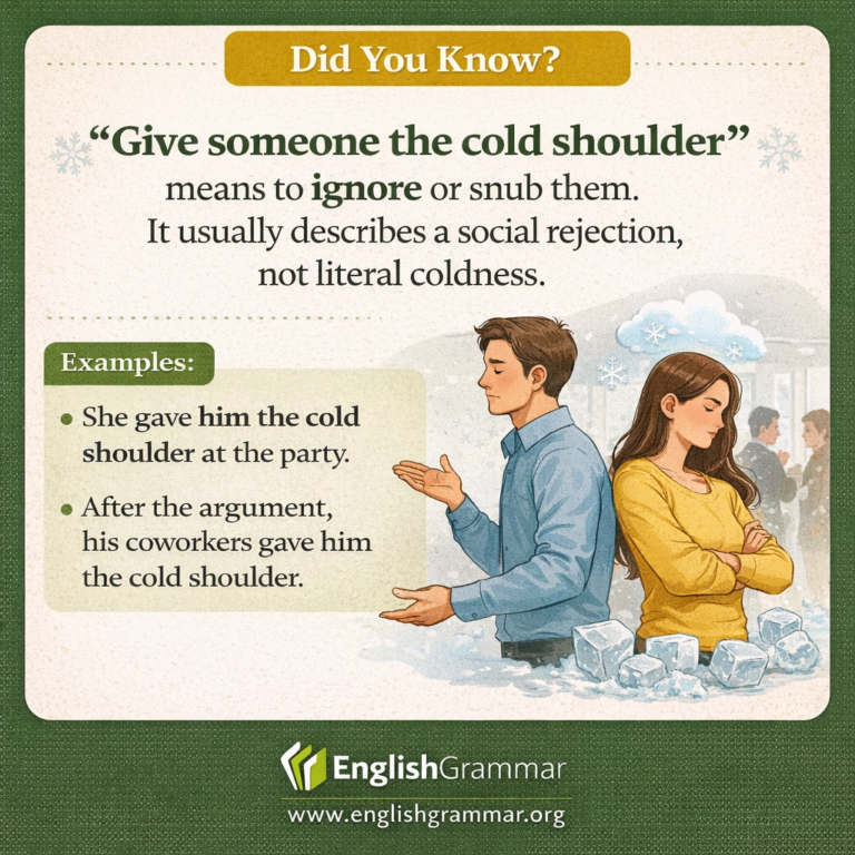 Where “give someone the cold shoulder” comes from