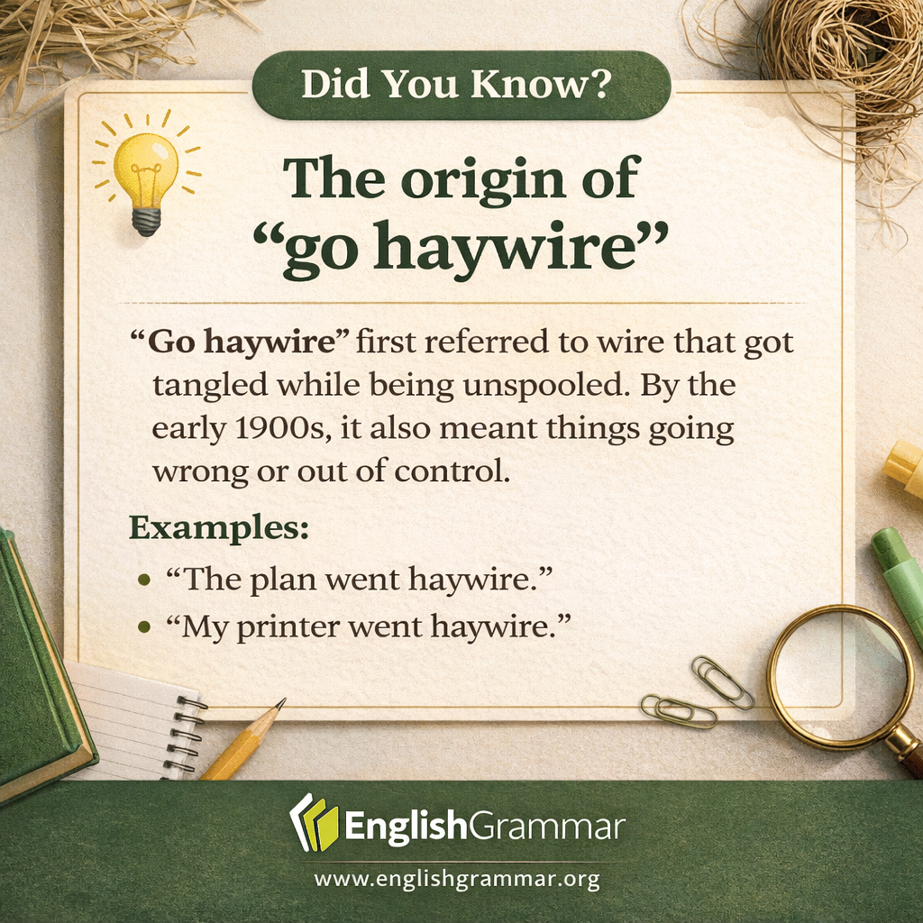 The origin of "go haywire"