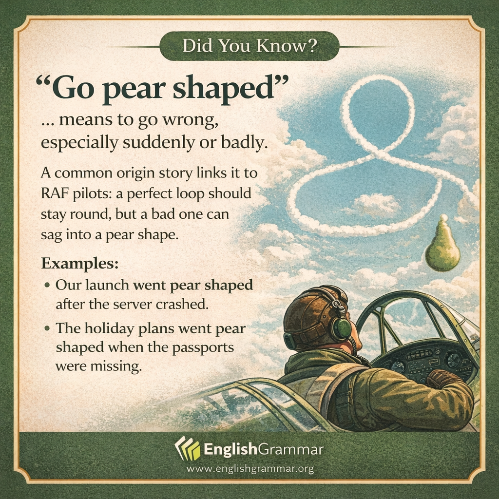 The origin of "go pear-shaped"