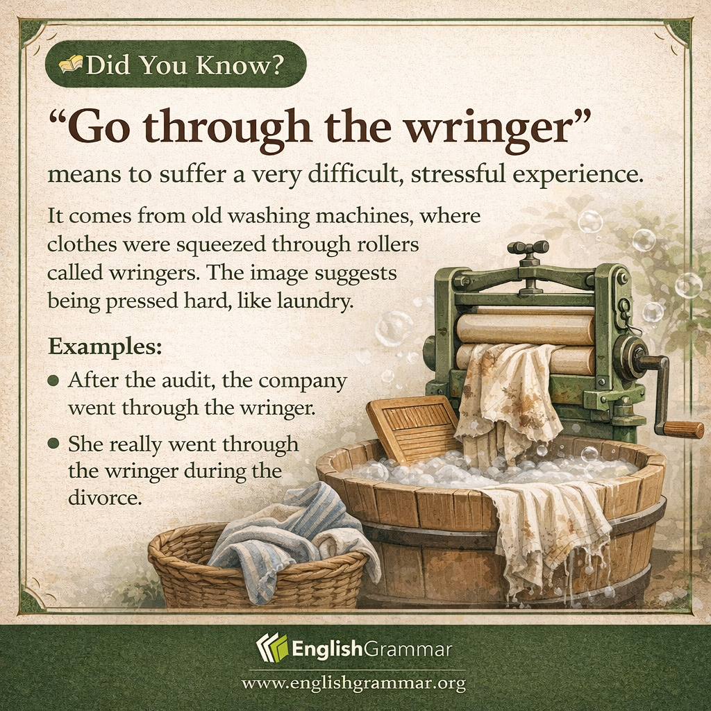 The origin of "go through the wringer"