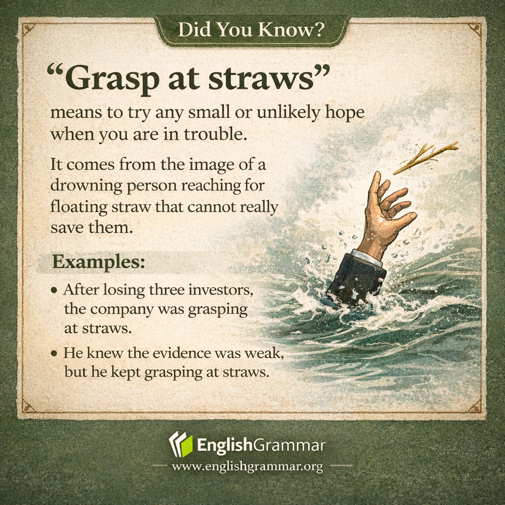 The origin of "grasp at straws"