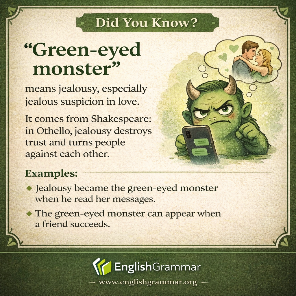 The origin of "green-eyed monster"