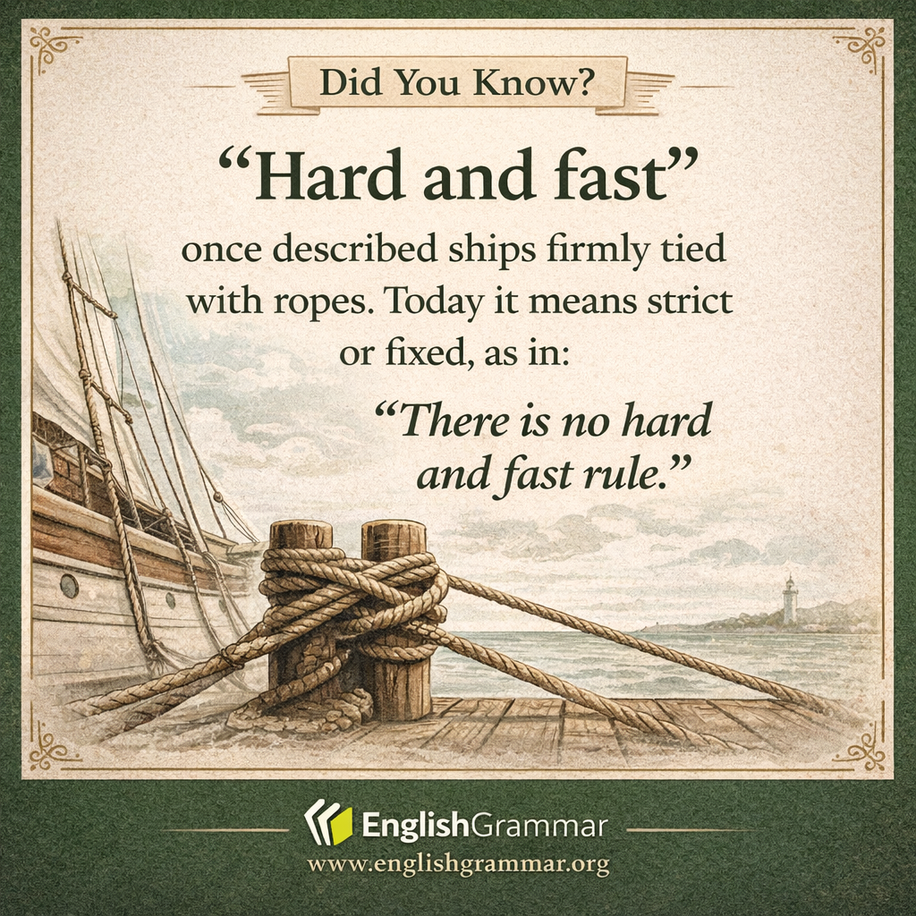 The origin of "hard and fast"