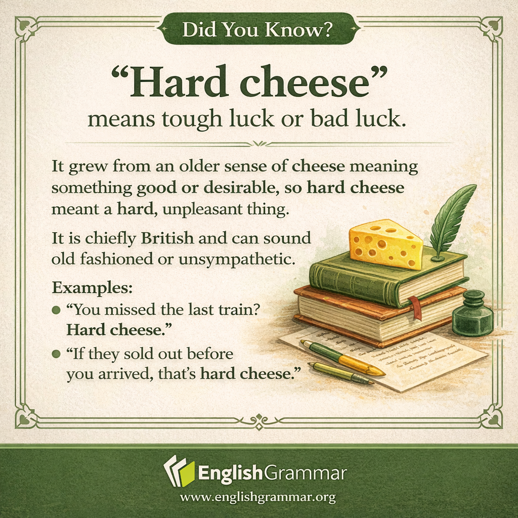 The origin of "hard cheese"