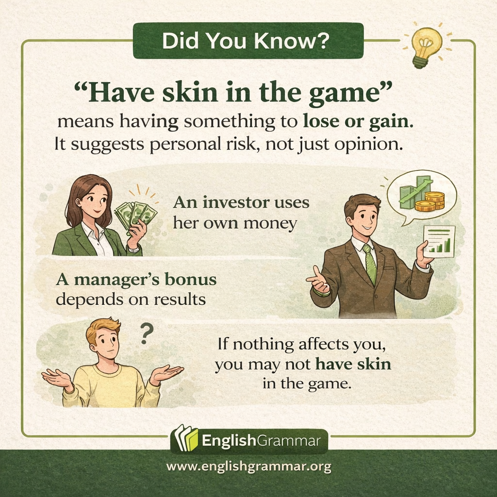 The origin of "have skin in the game"