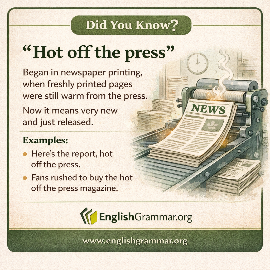 The origin of "hot off the press"