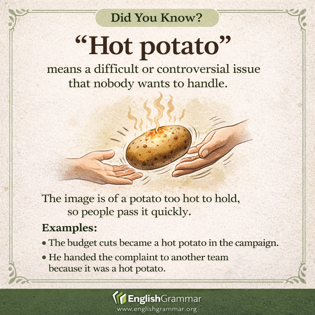 The origin of "hot potato"