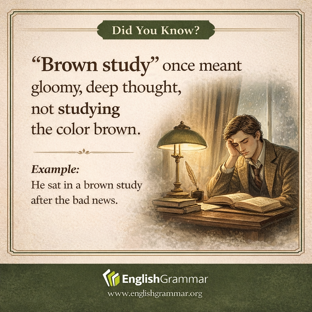 The origin of "in a brown study"