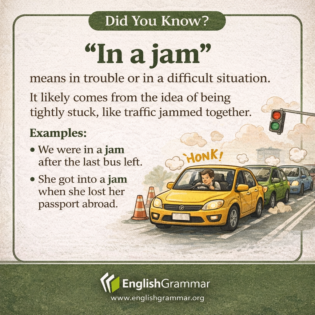 The origin of "in a jam"