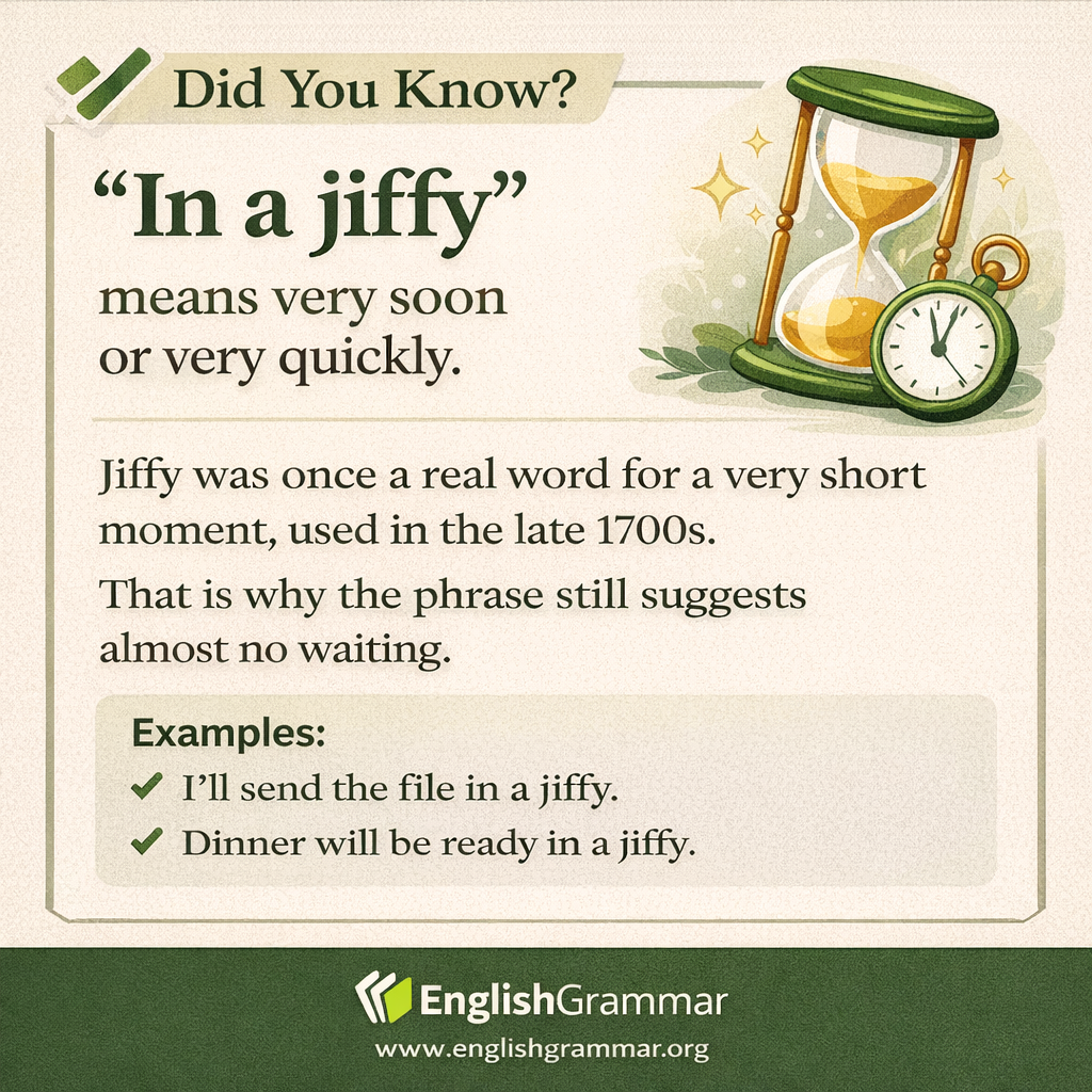 The origin of "in a jiffy"