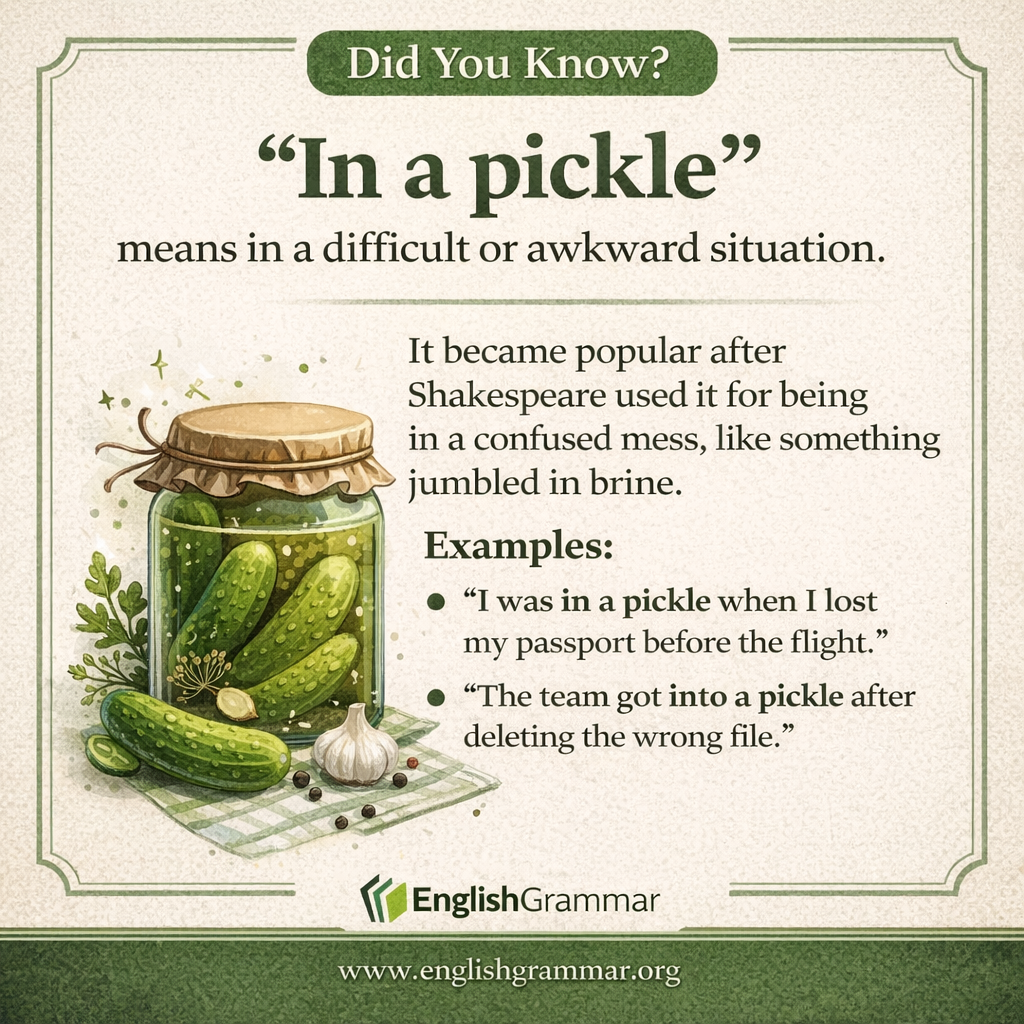 The origin of "in a pickle"