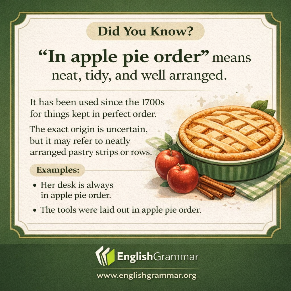 The origin of "in apple-pie order"