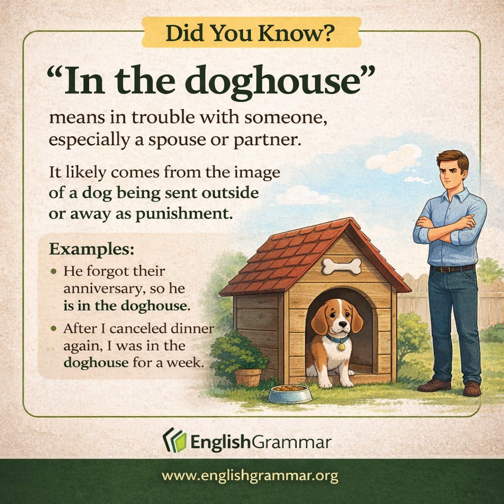 The origin of "in the doghouse"