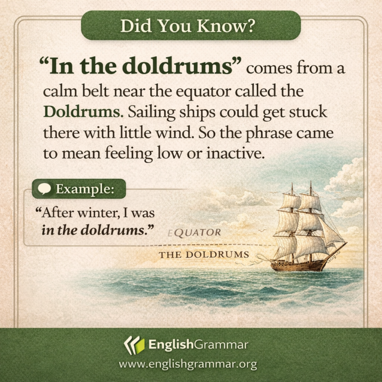 Doldrums Example The origin of “in the doldrums”