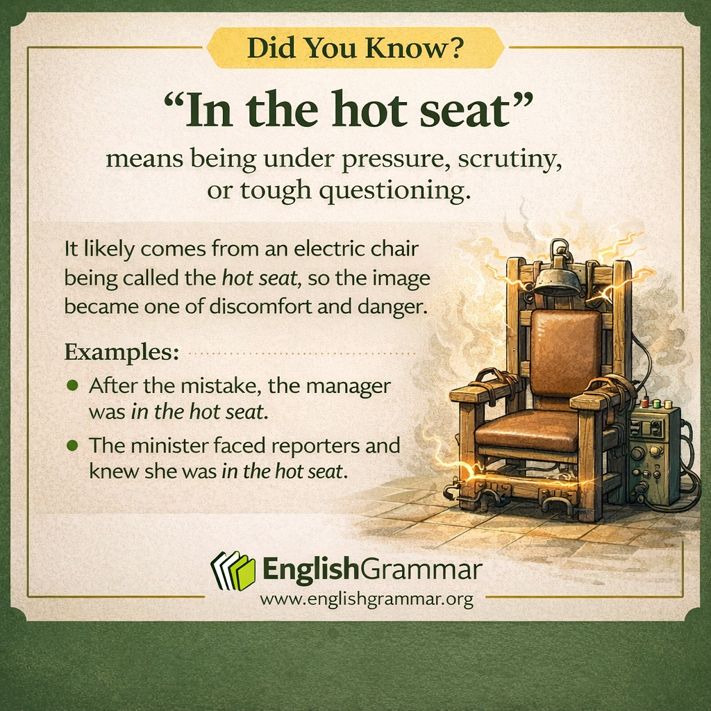 The origin of "in the hot seat"