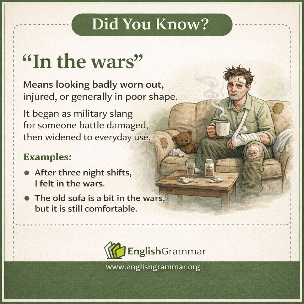 The origin of "in the wars"