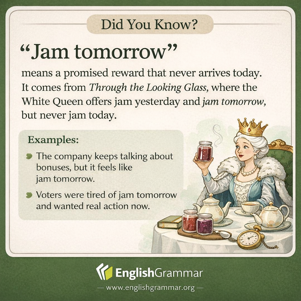 The origin of "jam tomorrow"