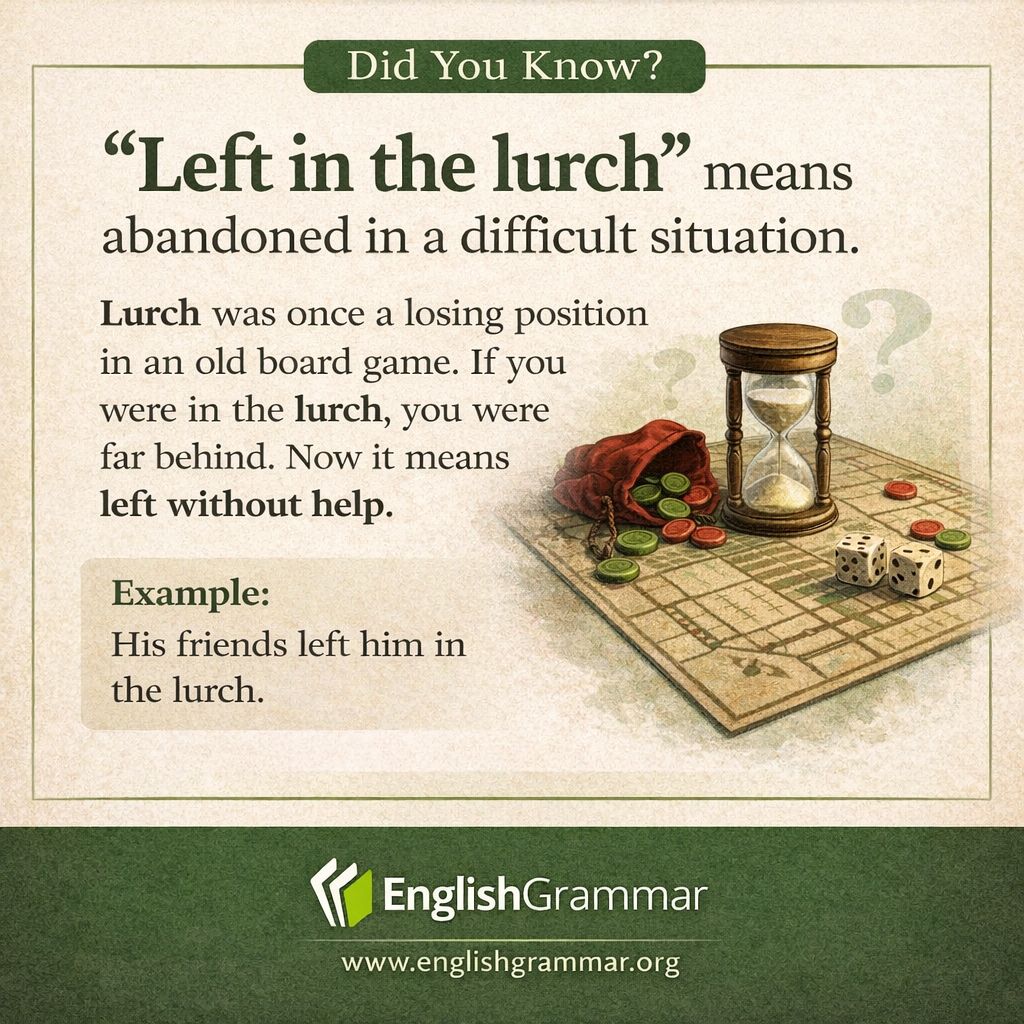 The origin of "left in the lurch"