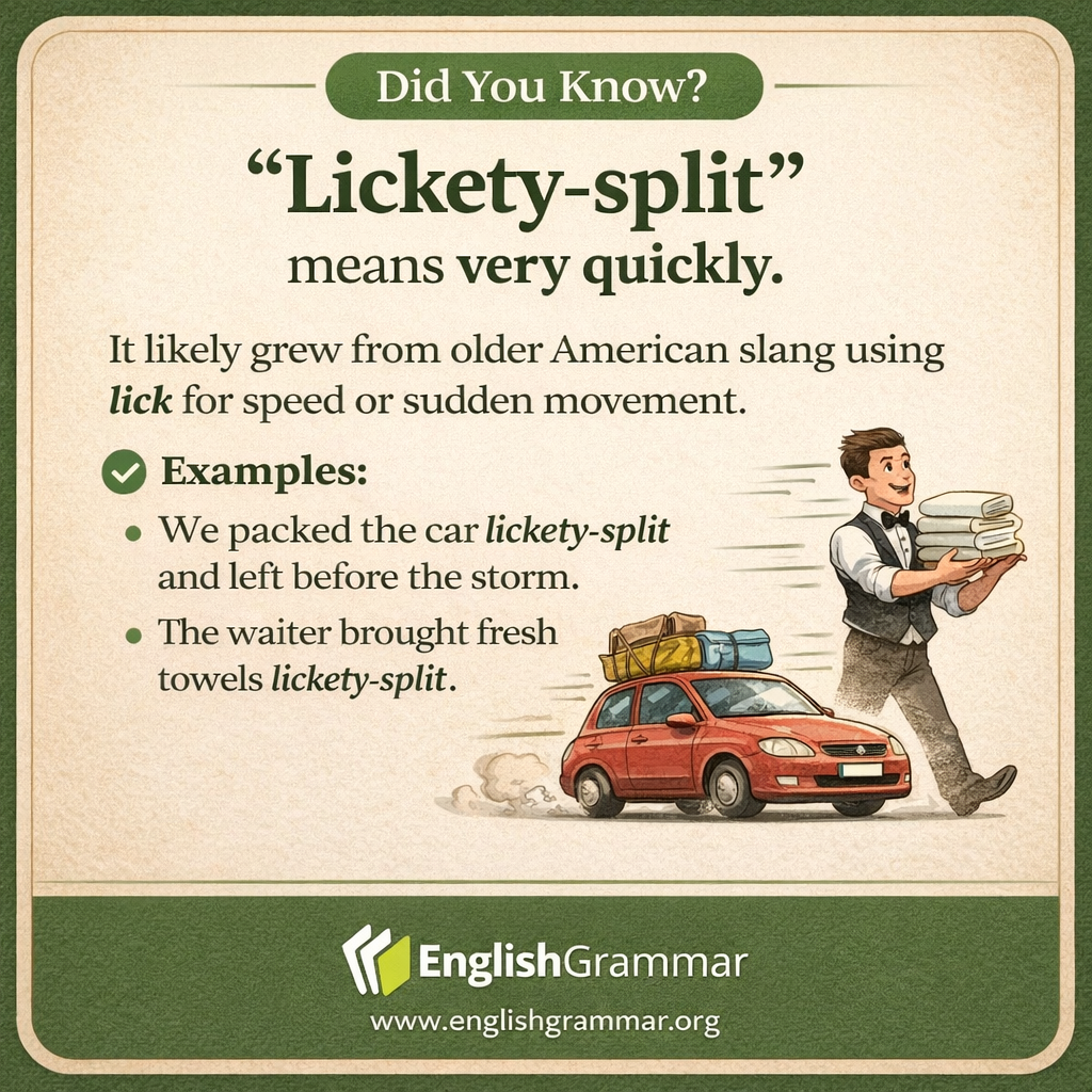 The origin of "lickety-split"