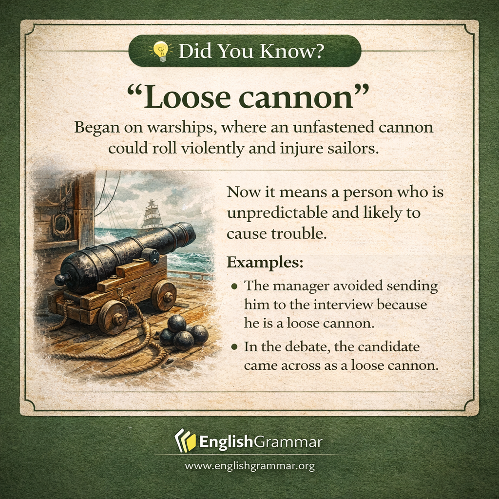 The origin of "loose cannon"