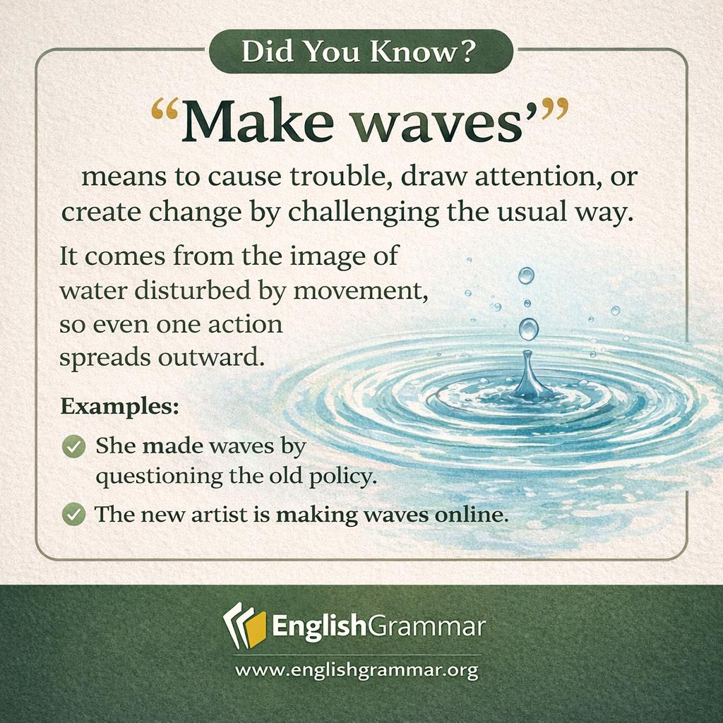 The origin of "make waves"