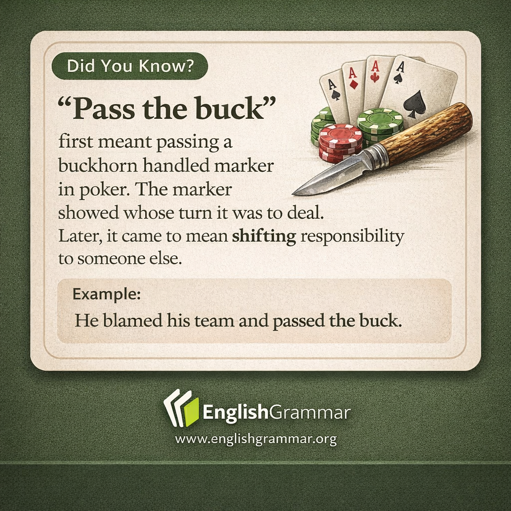 The origin of "pass the buck"
