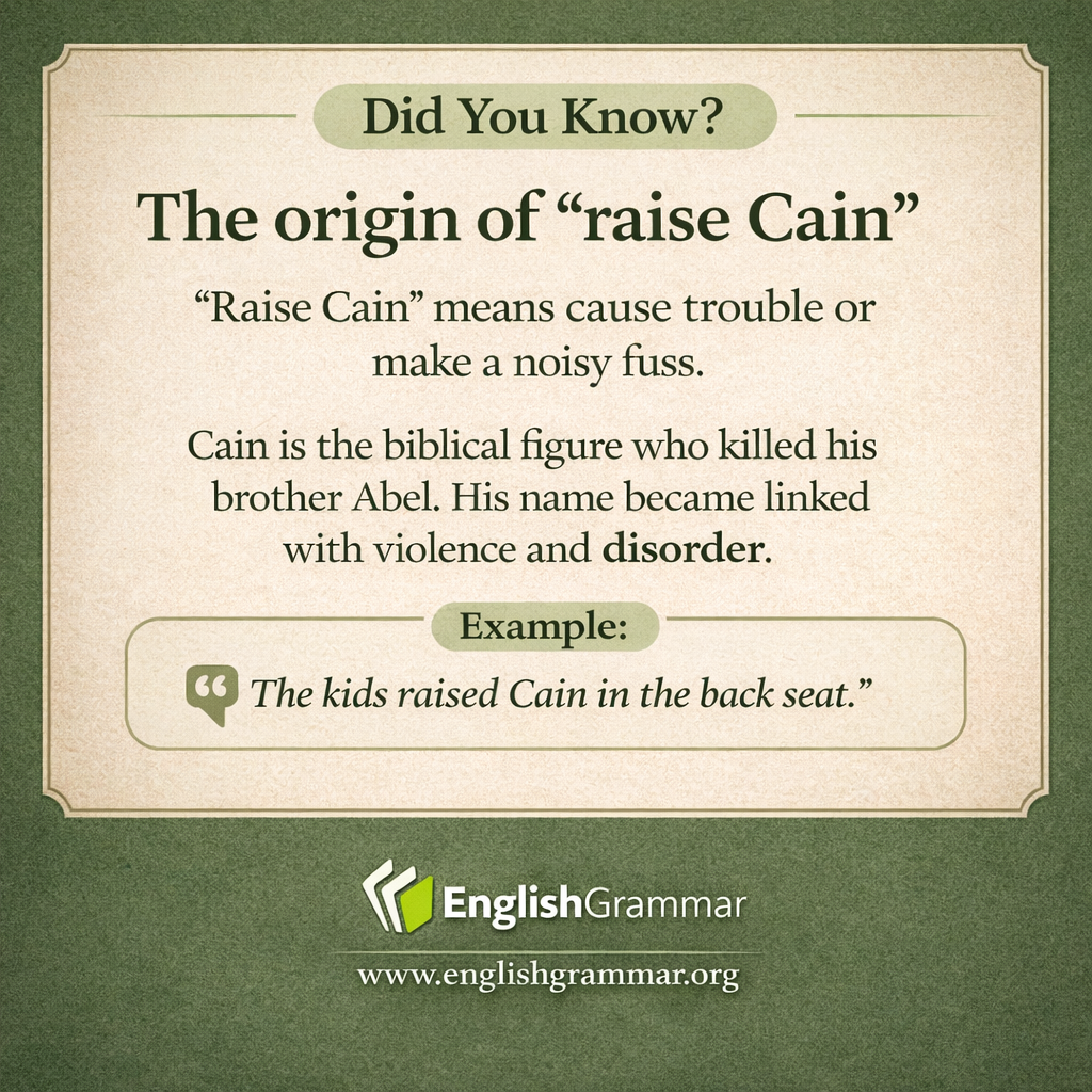 The origin of "raise Cain"
