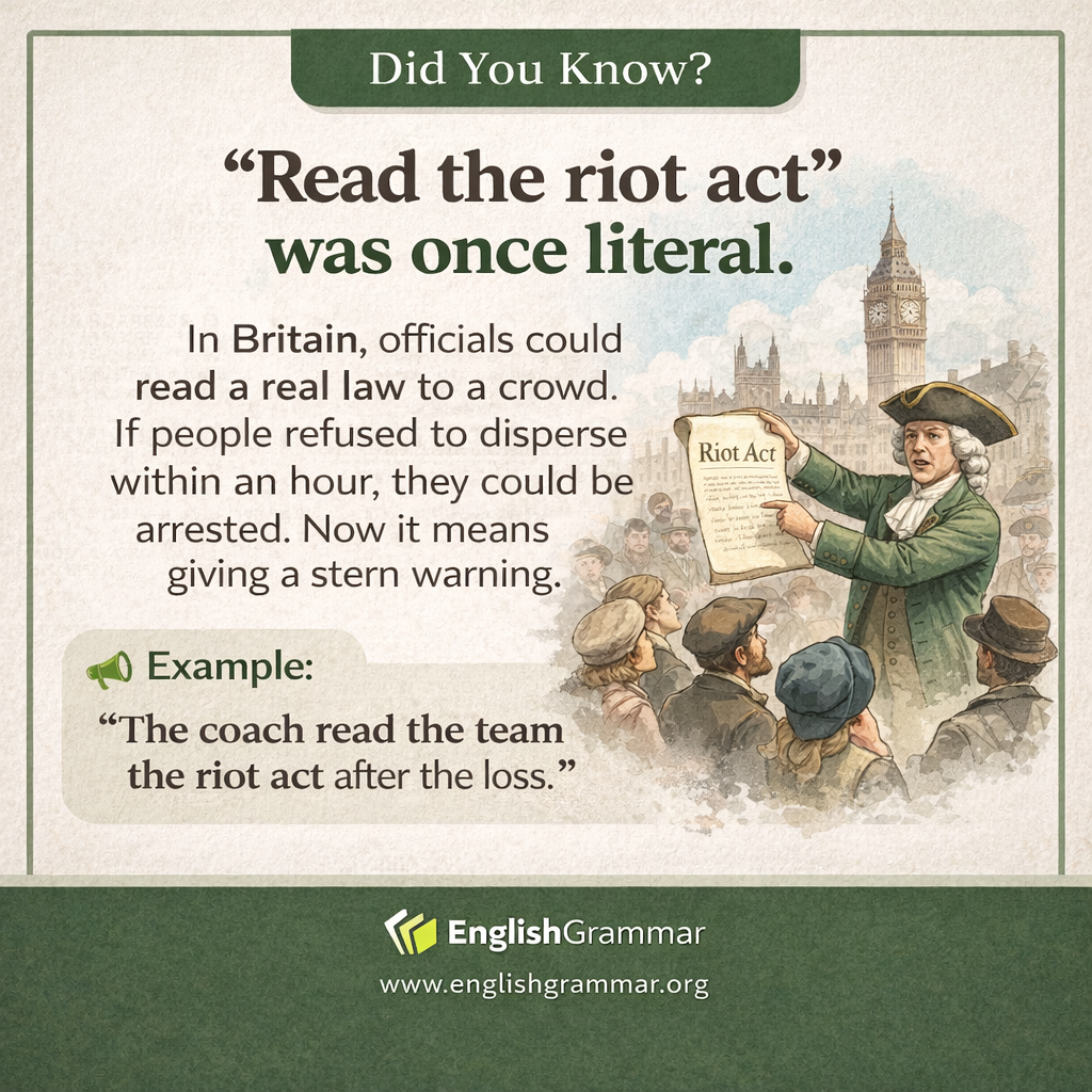 The origin of "read the riot act"
