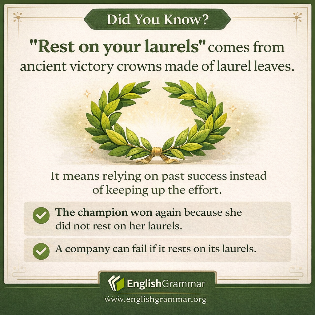 The origin of "rest on your laurels"