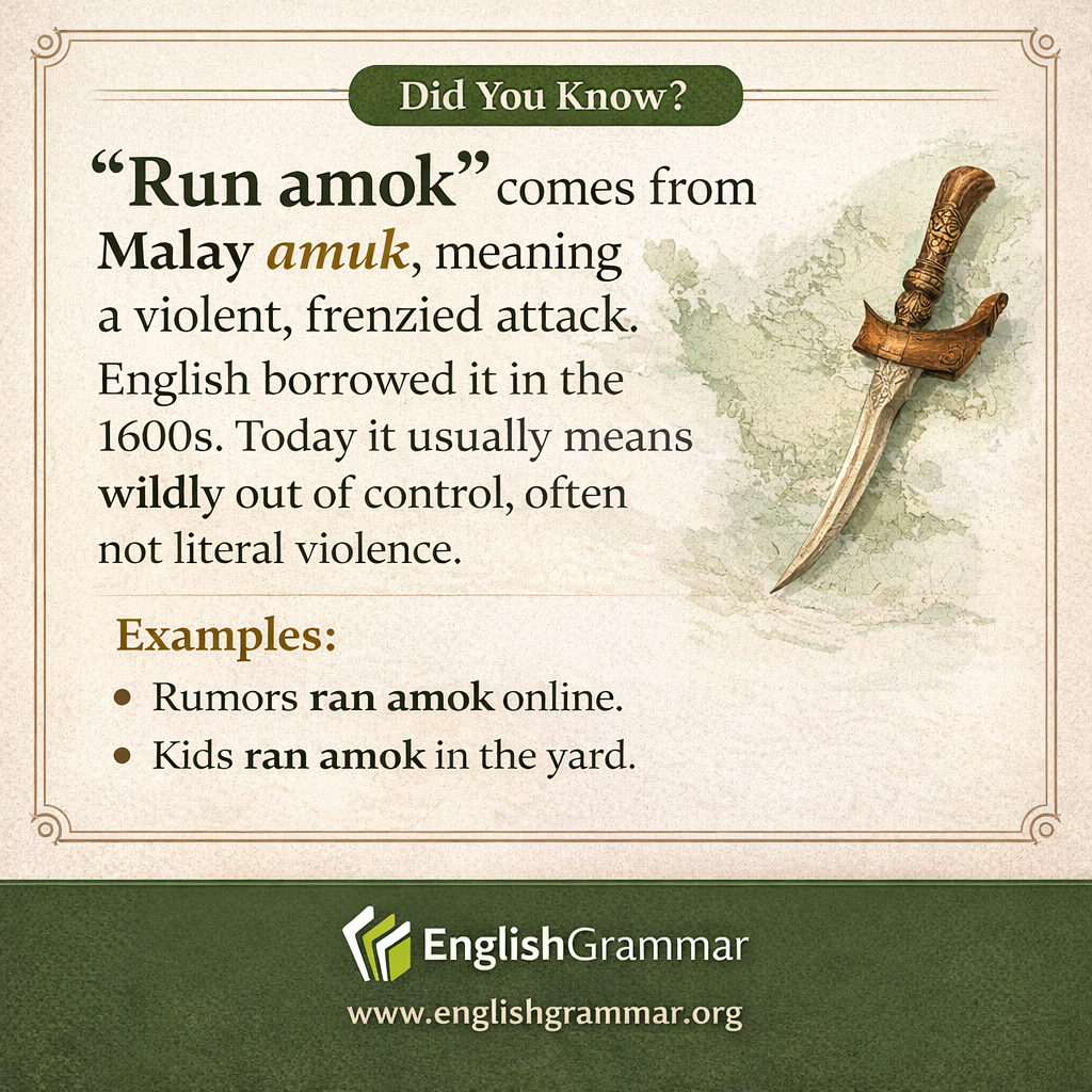 The origin of "run amok"