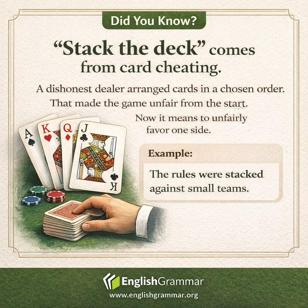 The origin of "stack the deck"