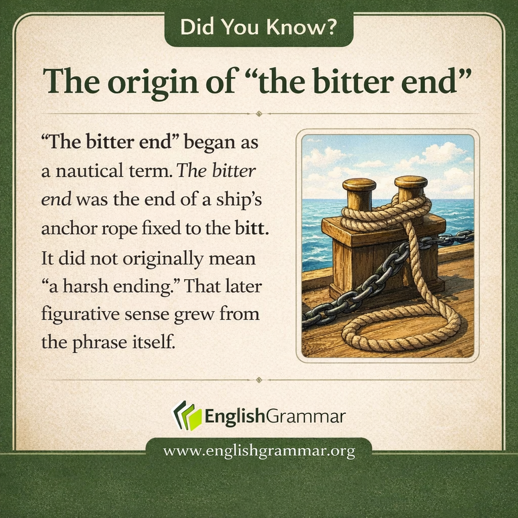The origin of "the bitter end"