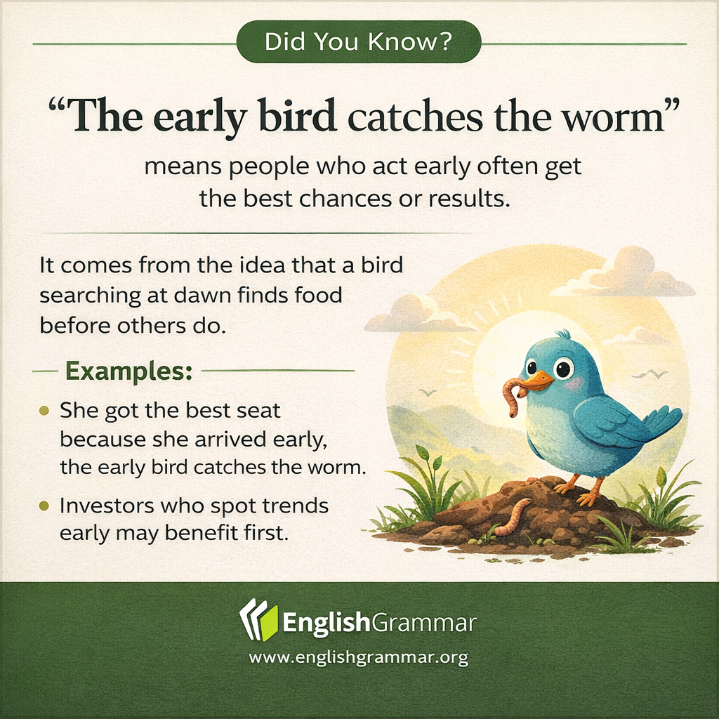 The origin of "the early bird catches the worm"