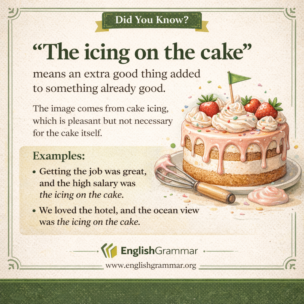 The origin of "the icing on the cake"