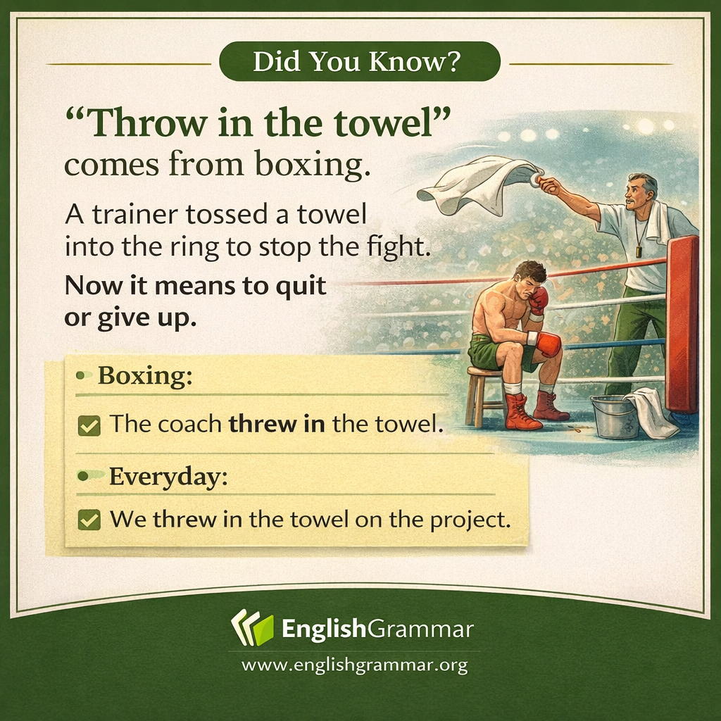 The origin of "throw in the towel"